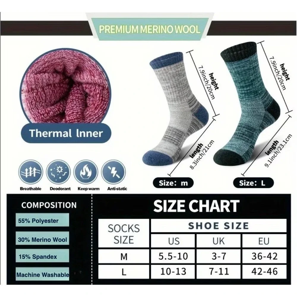 Durable High Quality Retro Style Socks LARGE Black Gray Anti-Slip Elastic 5 Pair